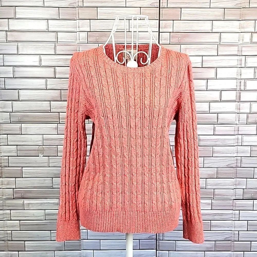 St John's Bay crewneck sweater - Coral Pink Womens Size L ( Runs Small )